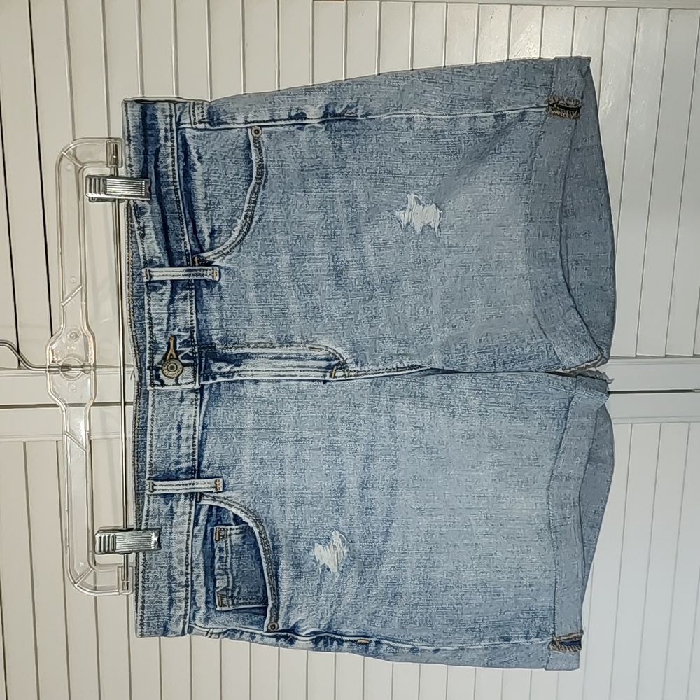 Old Navy Distressed Cuffed Denim Shirts, Size 10